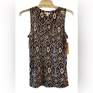 NWT Charter Club Front Sequin Sleeveless Blouse Top GORGEOUS Size Large